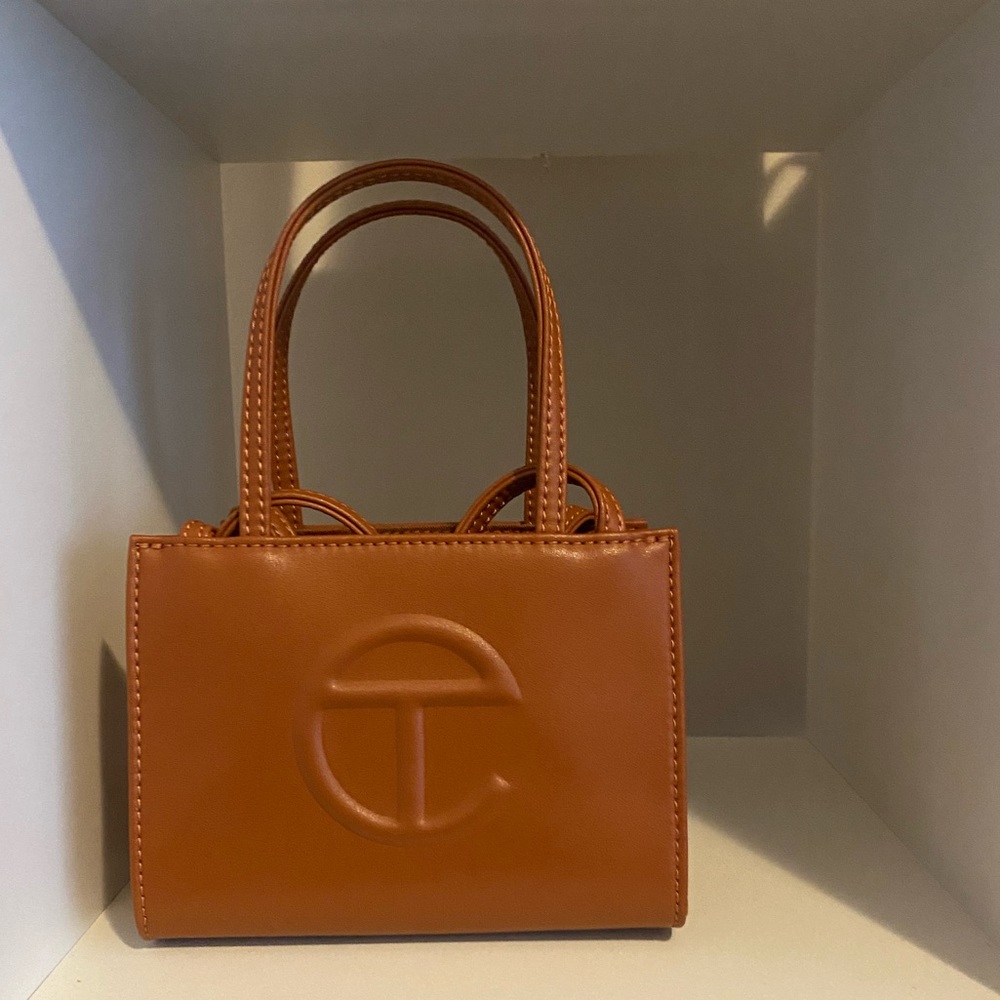 Telfar small shopping bag tan like new